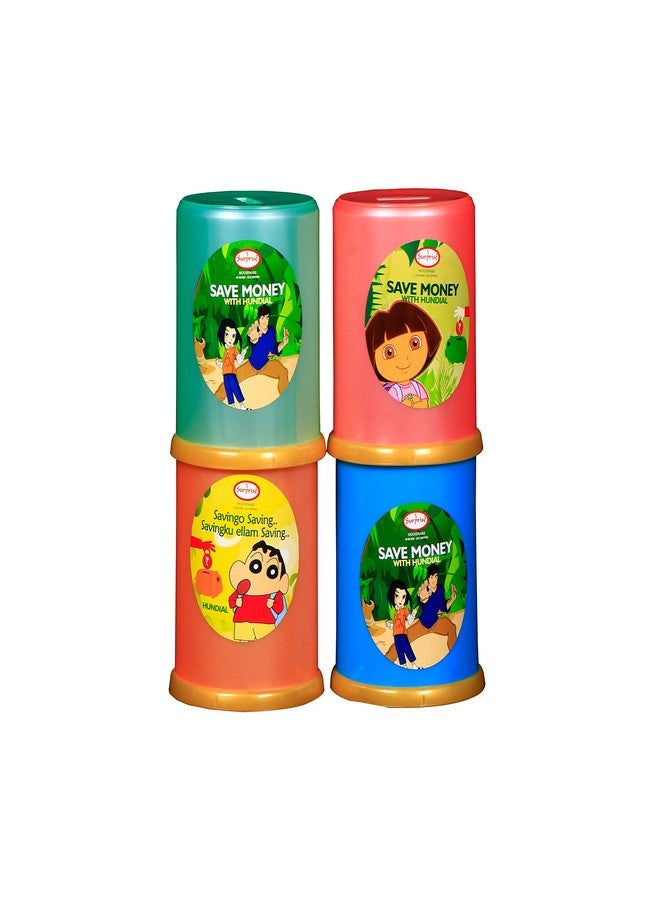 SURPRISE® Save Money with Hundial(Pack 4) Piggy Bank Money Saving Bank for Kids Children (Multicolor) - Image 1